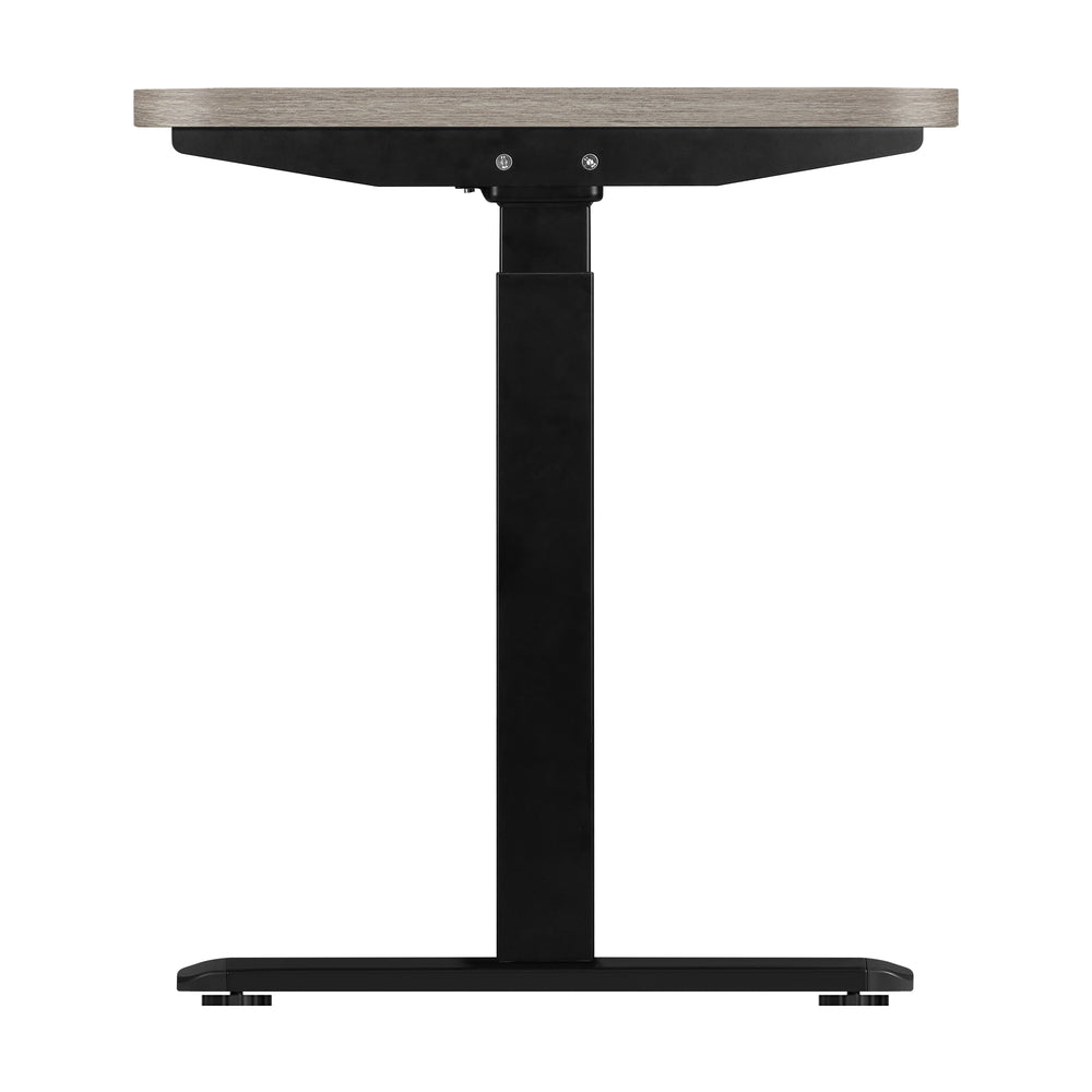 Oikiture 140cm Electric Standing Desk Dual Motor Black&Grey-Oak