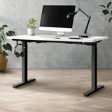 Oikiture Standing Desk Dual Motor Adjustable 140cm Black&White