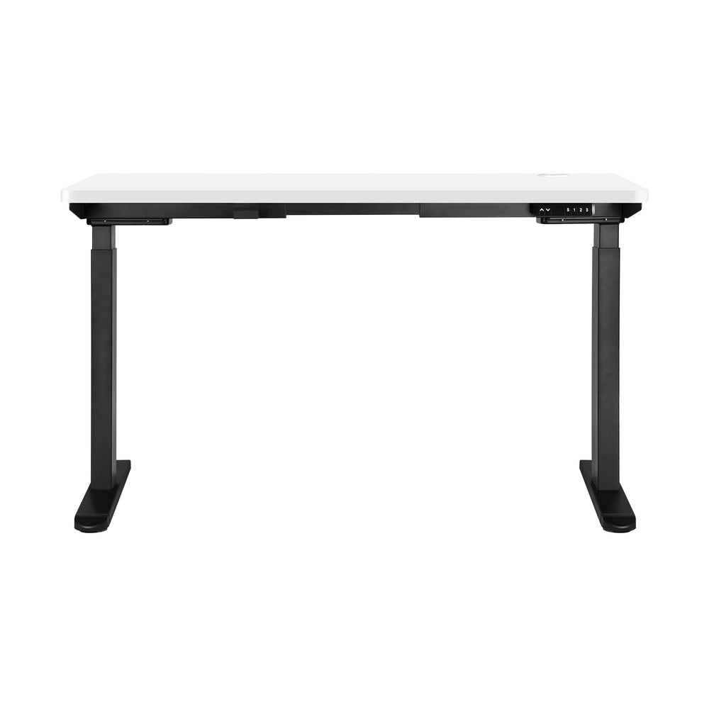 Oikiture Standing Desk Dual Motor Adjustable 140cm Black&White