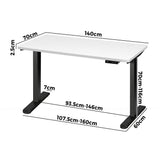 Oikiture Standing Desk Dual Motor Adjustable 140cm Black&White