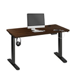 Oikiture Standing Desk Dual Motor Adjustable 140cm Black&Walnut