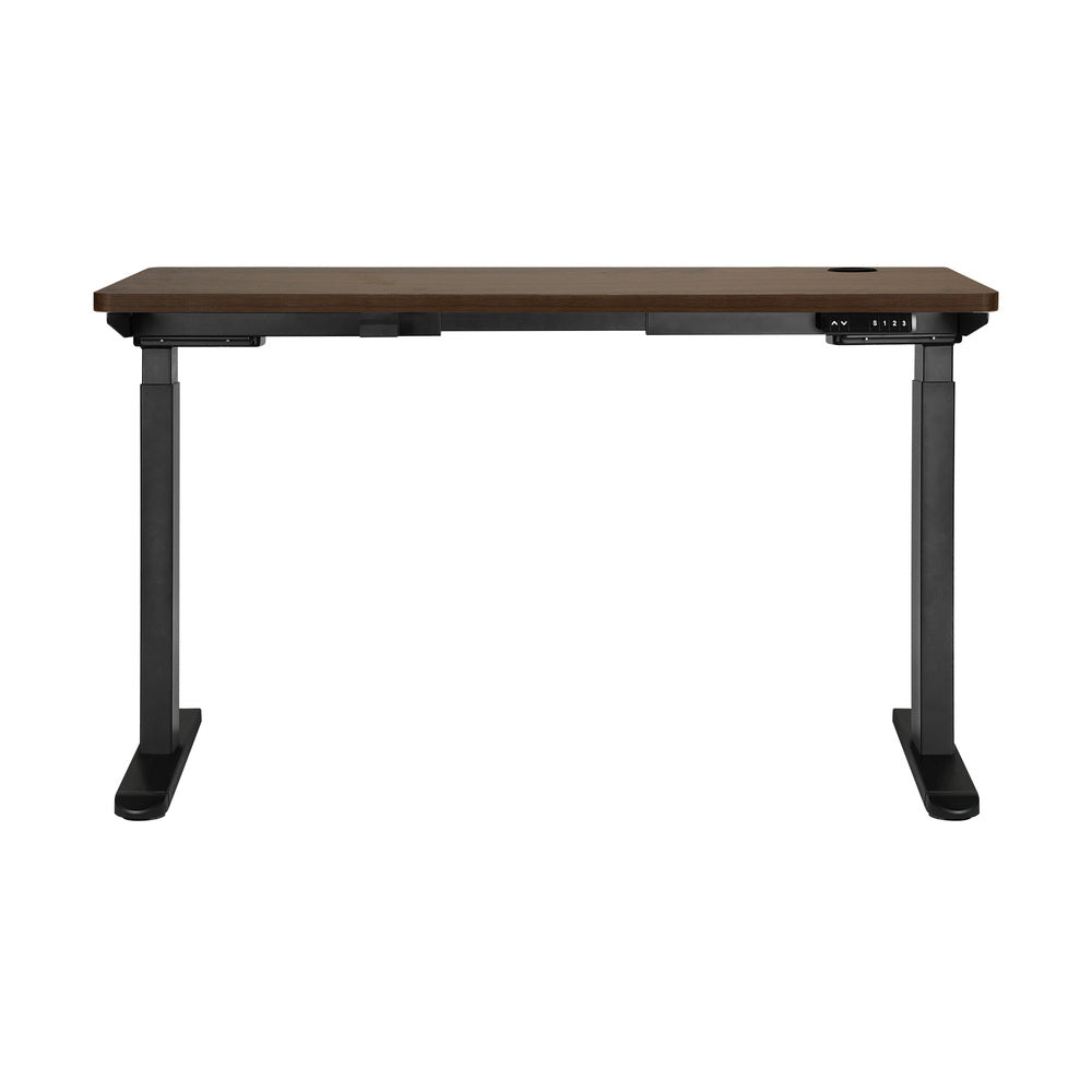 Oikiture Standing Desk Dual Motor Adjustable 140cm Black&Walnut