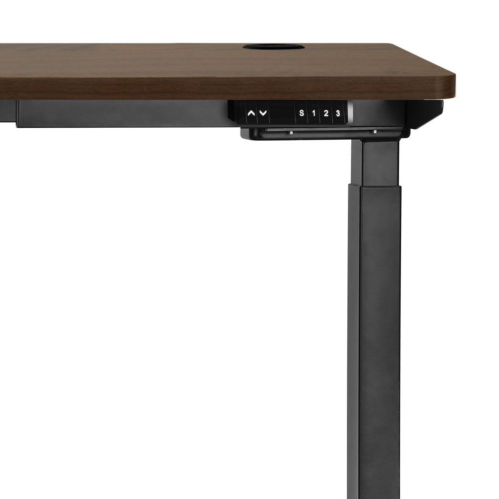 Oikiture Standing Desk Dual Motor Adjustable 140cm Black&Walnut