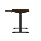 Oikiture 140cm Electric Standing Desk with Drawer Adjustable Black Walnut