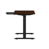 Oikiture 140cm Electric Standing Desk with Drawer Adjustable Black Walnut - Front View