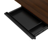 Oikiture 140cm Electric Standing Desk with Drawer Adjustable Black Walnut