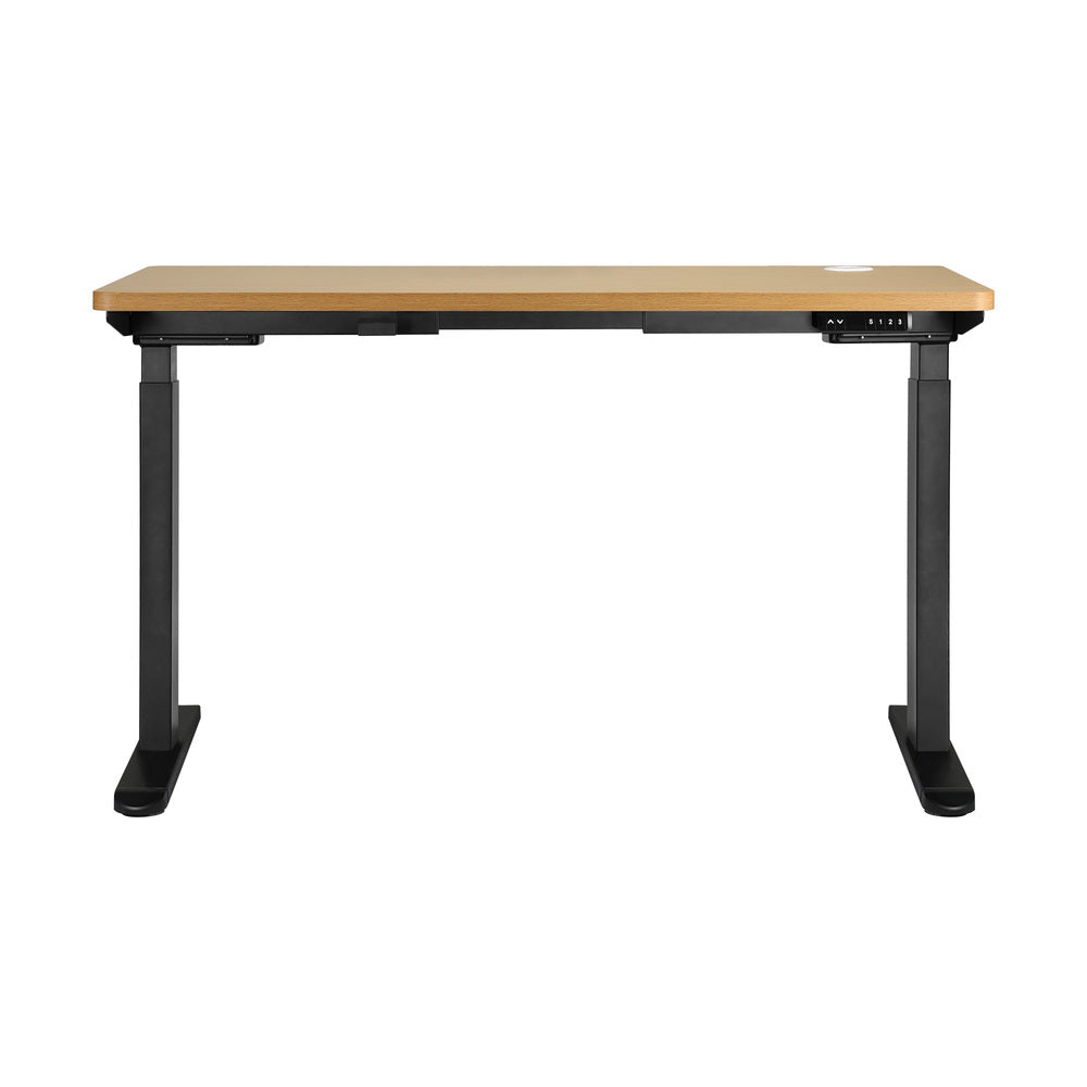 Oikiture Standing Desk Dual Motor Adjustable 150cm Black&Oak