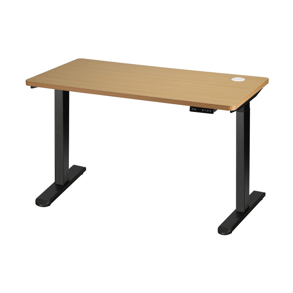 Oikiture Standing Desk Dual Motor Adjustable 150cm Black&Oak