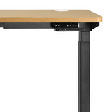 Oikiture Standing Desk Dual Motor Adjustable 150cm Black&Oak - Side View
