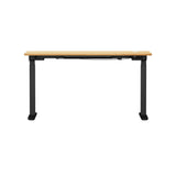Oikiture 150cm Electric Standing Desk with Drawer Adjustable Black Oak - Front View