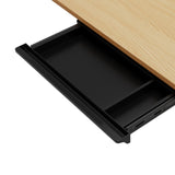 Oikiture 150cm Electric Standing Desk with Drawer Adjustable Black Oak - Top-Down View