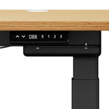 Oikiture 150cm Electric Standing Desk with Drawer Adjustable Black Oak - 45-Degree Angle