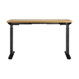 Oikiture Sit-Stand Desk Height Adjustable Desk Black&Oak