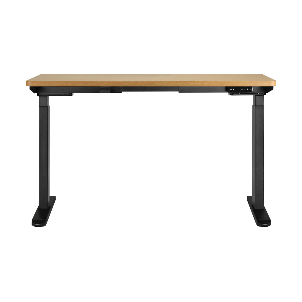 Oikiture Sit-Stand Desk Height Adjustable Desk Black&Oak