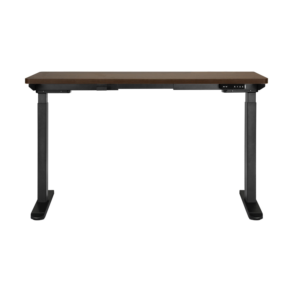 Oikiture Sit-Stand Desk Height Adjustable Desk Black&Walnut