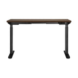 Oikiture Sit-Stand Desk Height Adjustable Desk Black&Walnut - Top-Down View