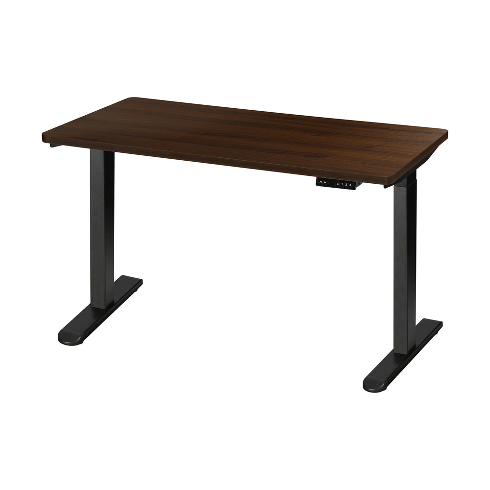 Oikiture Sit-Stand Desk Height Adjustable Desk Black&Walnut