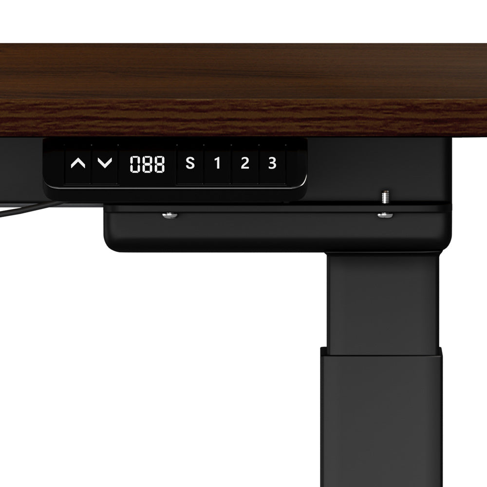 Oikiture 160cm Electric Standing Desk with Drawer Adjustable Black Walnut
