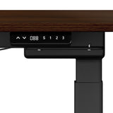 Oikiture 160cm Electric Standing Desk with Drawer Adjustable Black Walnut - Top-Down View