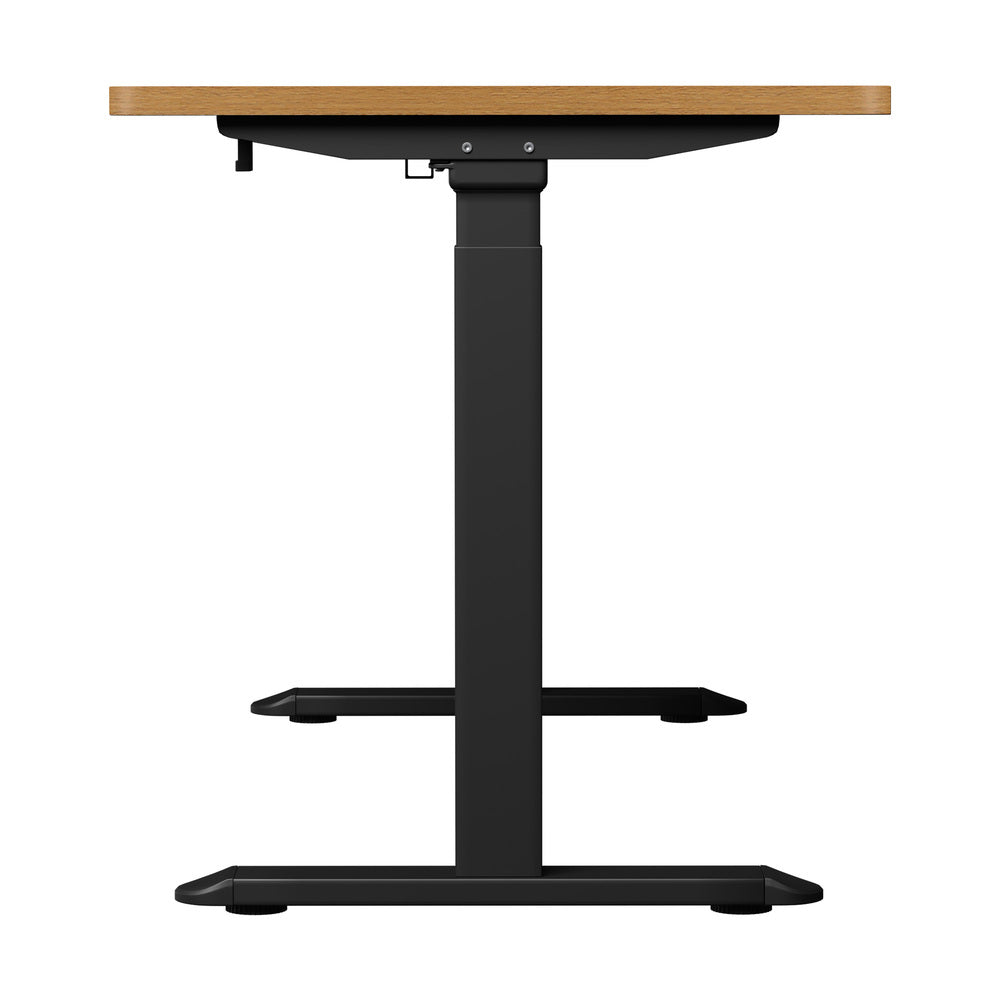 Oikiture Standing Desk Wireless Charging Dual Motor 140CM Black&Oak
