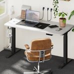 Oikiture Standing Desk Dual Motor 140cm Black & White