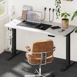 Oikiture Standing Desk Wireless Charging Dual Motor 140CM Black&White - Front View