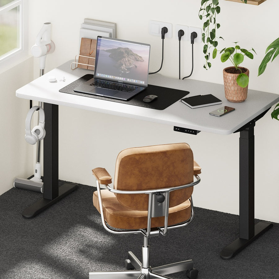 Oikiture Standing Desk Dual Motor 140cm Black & White