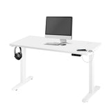 Oikiture Standing Desk Dual Motor Adjustable 120cm White - Rear View