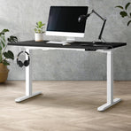 Oikiture Standing Desk Dual Motor Adjustable 140cm Walnut&Black, image 6