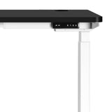 Oikiture Standing Desk Dual Motor Adjustable 140cm Walnut&Black - Side View
