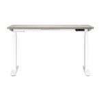 Oikiture 140cm Electric Standing Desk Dual Motor White&Grey-Oak, image 6