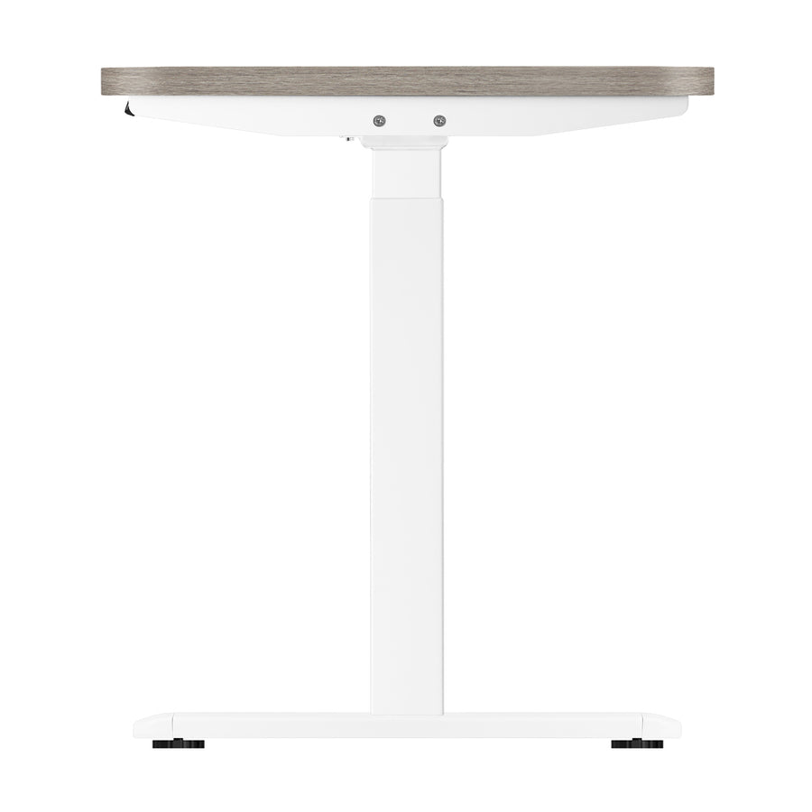 Oikiture 140cm Electric Standing Desk Dual Motor White&Grey-Oak, image 5