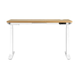 Oikiture Standing Desk Dual Motor Adjustable 140cm White&Oak - Front View