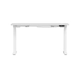 Oikiture 140cm Electric Standing Desk with Drawer Adjustable White - Top-Down View