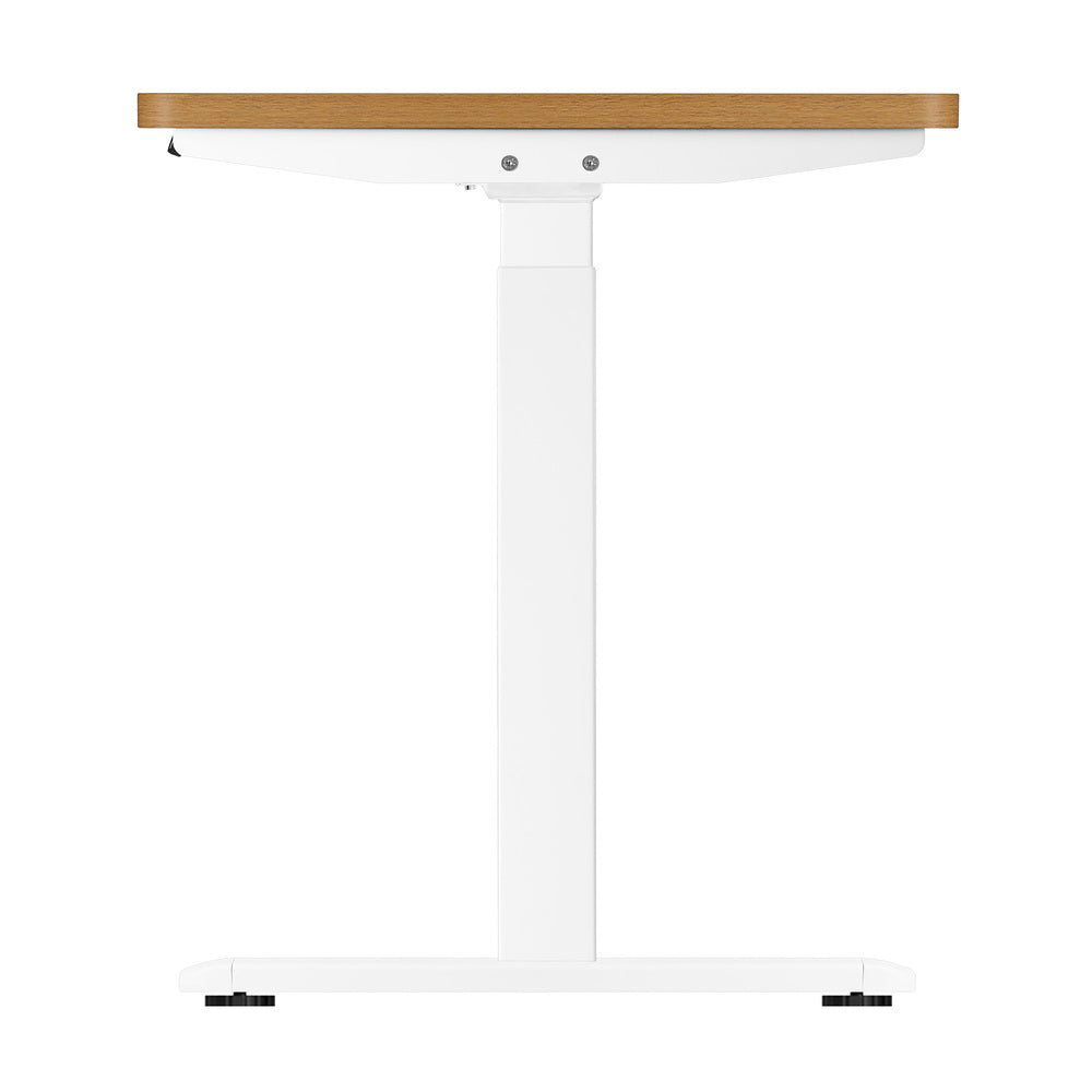 Oikiture Standing Desk Dual Motor Adjustable Motorised White&Oak 150cm