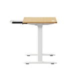 Oikiture 150cm Electric Standing Desk with Drawer Adjustable White & Oak - Extra Image
