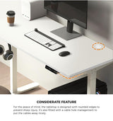 Oikiture Standing Desk Dual Motor Adjustable 150cm White - Top-Down View