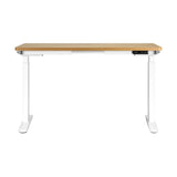 Oikiture Sit-Stand Desk Height Adjustable Desk White&Oak