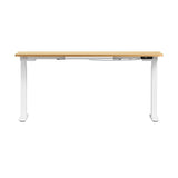 Oikiture 160cm Electric Standing Desk with Drawer Adjustable White Oak