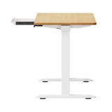 Oikiture 160cm Electric Standing Desk with Drawer Adjustable White Oak - Extra Image