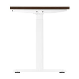 Oikiture Sit-Stand Desk Height Adjustable Desk White&Walnut