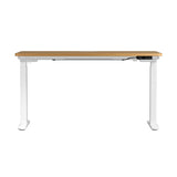 Oikiture Standing Desk Wireless Charging Dual Motor 140CM White&Oak - 45-Degree Angle