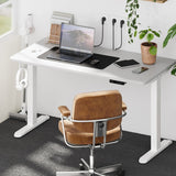 Oikiture Standing Desk Wireless Charging Dual Motor 140CM White - 45-Degree Angle