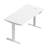 Oikiture Standing Desk Wireless Charging Dual Motor 140CM White - Low Angle