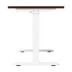 Oikiture Standing Desk Charging Dual Motor 140cm White & Walnut