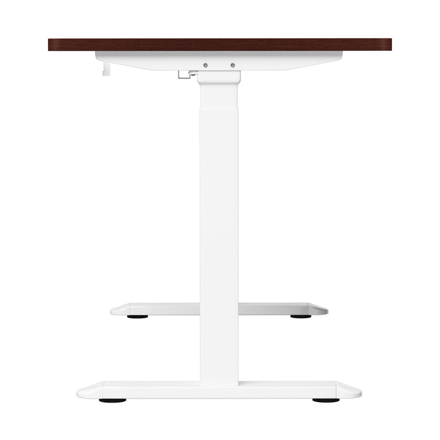 Oikiture Standing Desk Charging Dual Motor 140cm White & Walnut