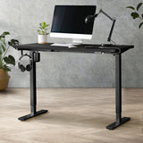Oikiture Electric Standing Desk Single Motor Black 120cm