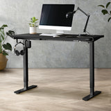 Oikiture Electric Standing Desk Single Motor Black 120cm - Front View