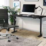 Oikiture Electric Standing Desk Single Motor Black 120cm - Top-Down View