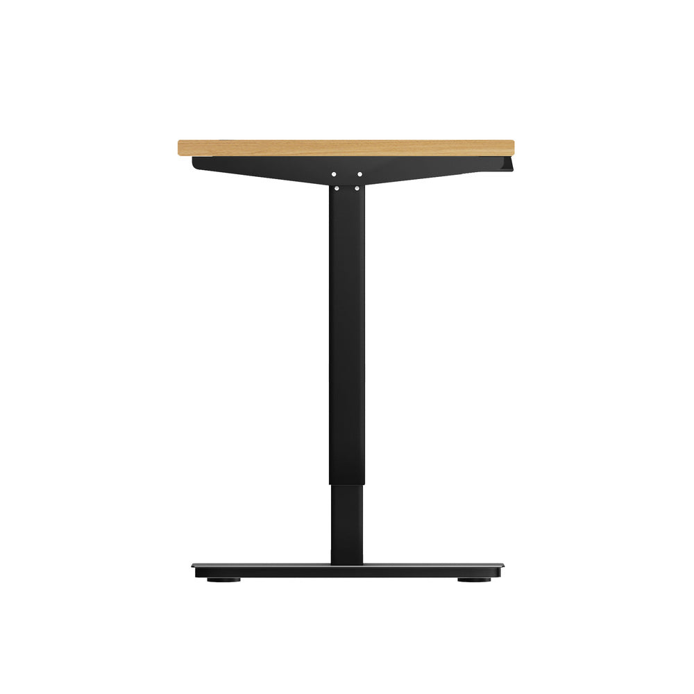 Oikiture Electric Standing Desk Single Motor Black&Oak 120cm
